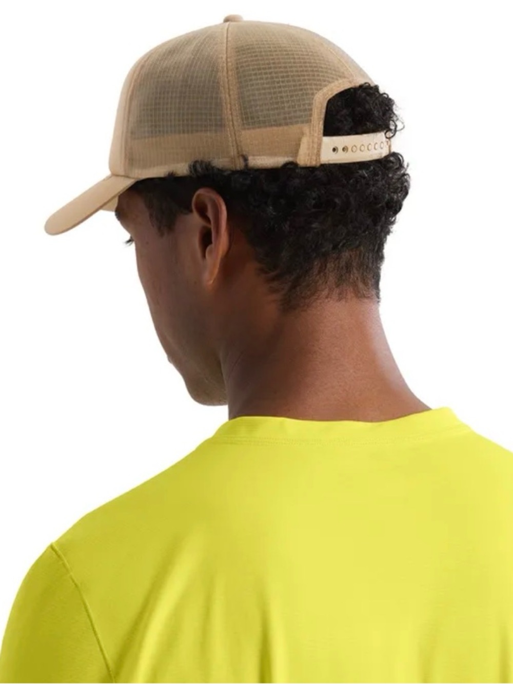 Arc'Teryx Logo Bird Trucker Curved Hat Cap OSFM White And Tan SnapBack - Picture 3 of 7